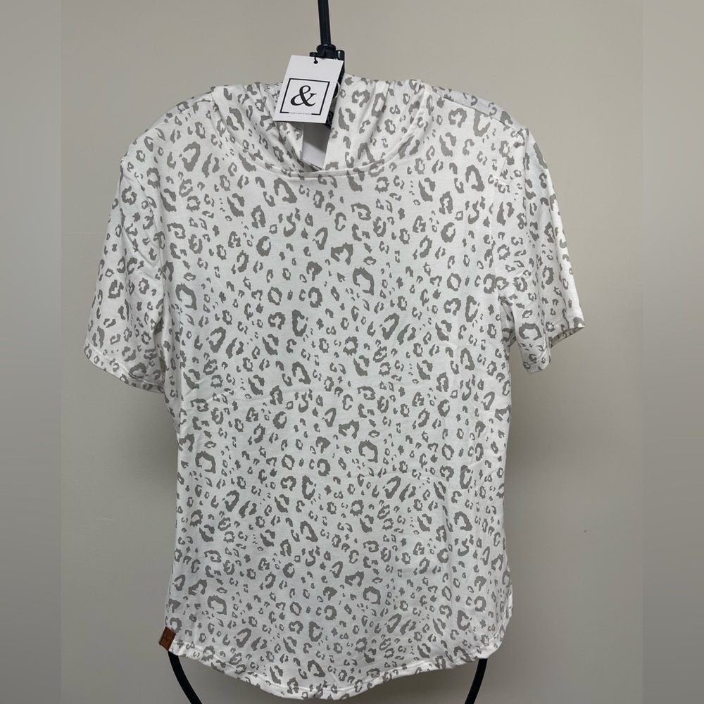 Leopard Print Women Shirt - White & Gray